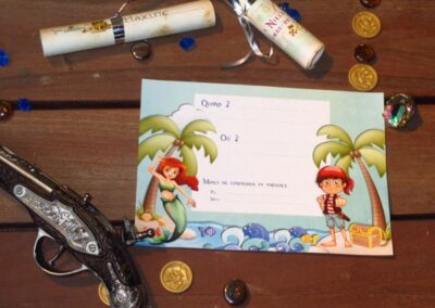 A Treasure Hunt For Kids - Pirate and Mermaid Treasure Hunt - Invitation - 4-5 - 6-7 - 8-10